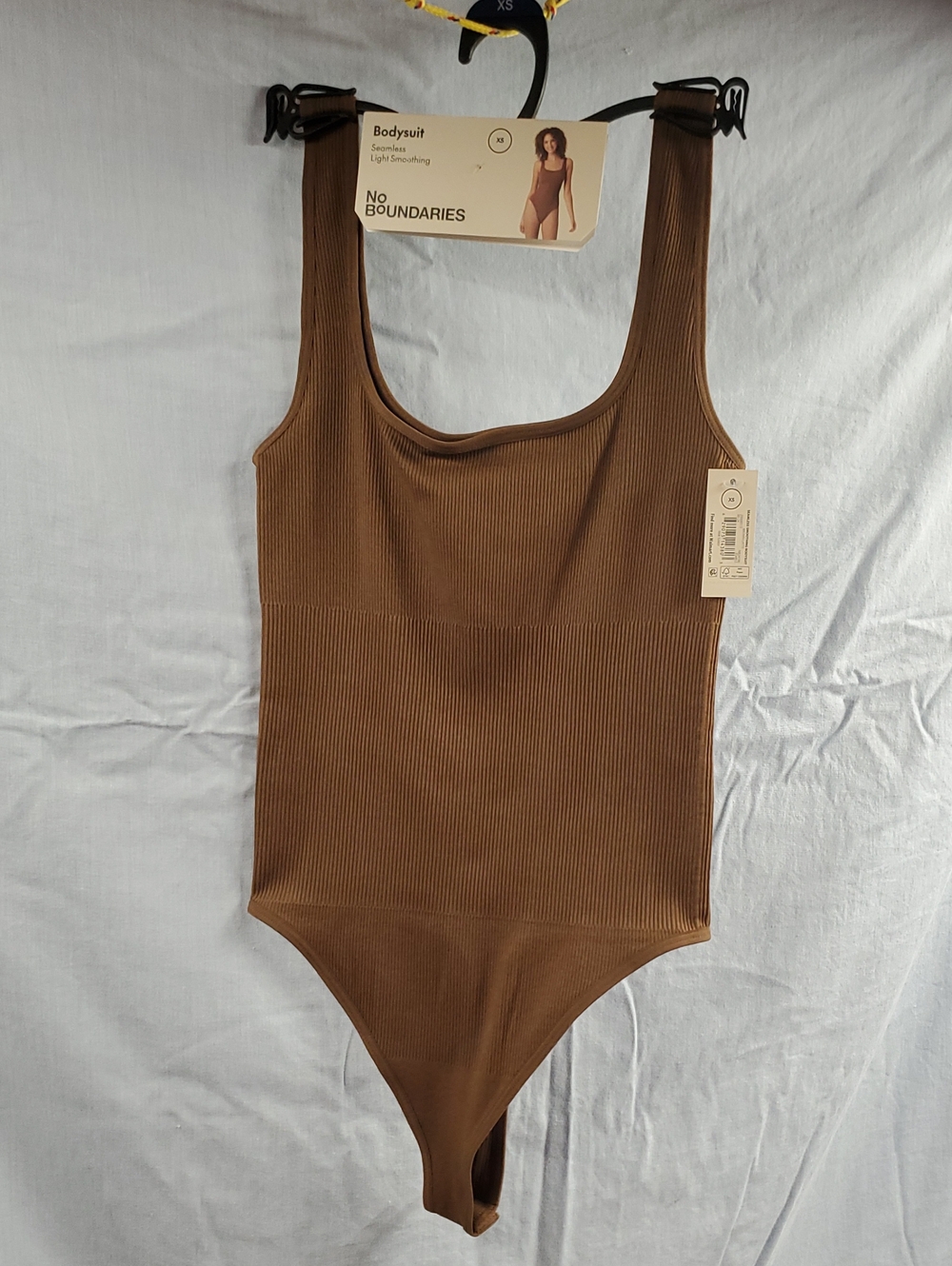 No Boundaries Kids Brown Ribbed Tank Bodysuit